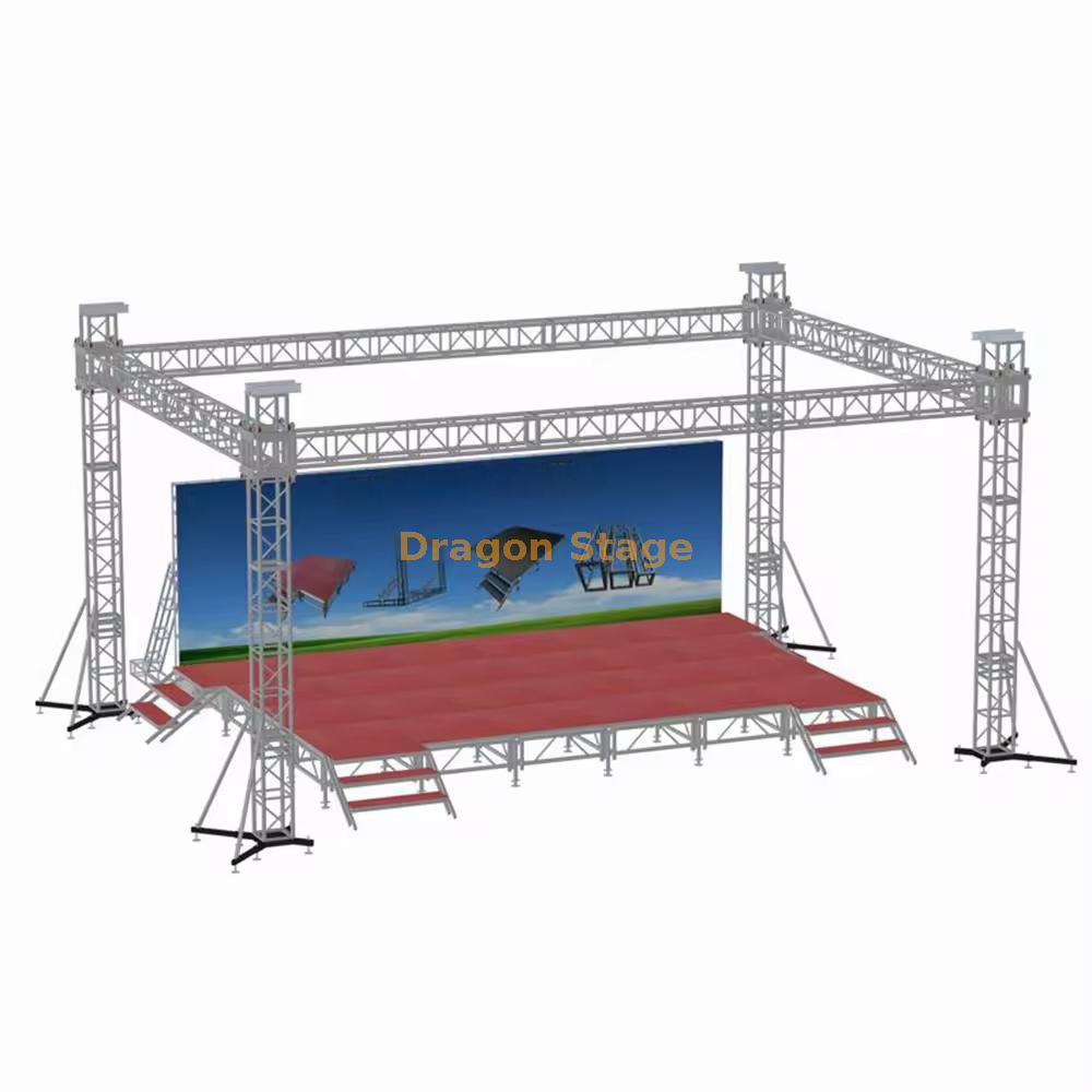 Eventos de conciertos Boda de armadura portátil de escenario para equipos de iluminación 9x6x5m