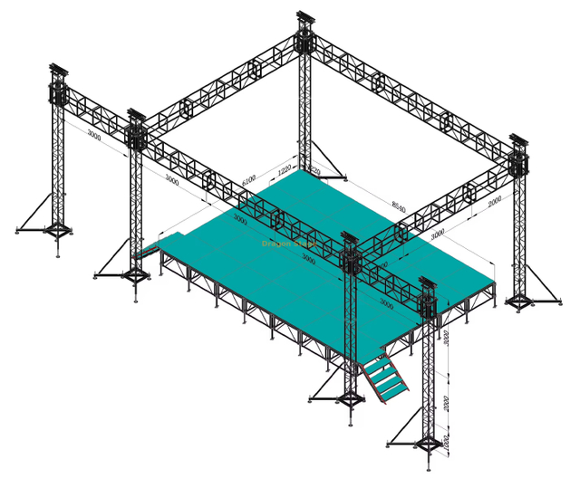 Truss de iluminación para eventos interiores y discotecas profesionales de 9x7x6m