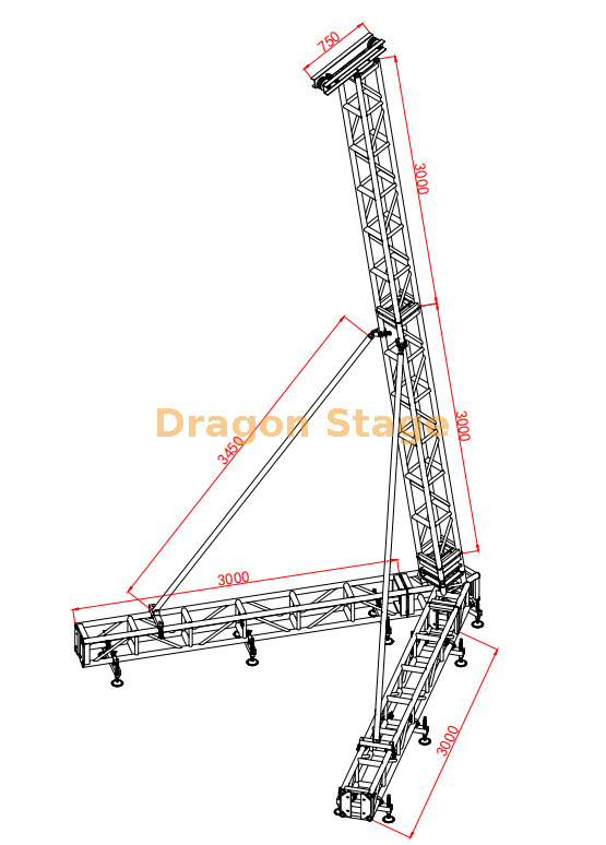 6m Thomas Truss para matriz de líneas