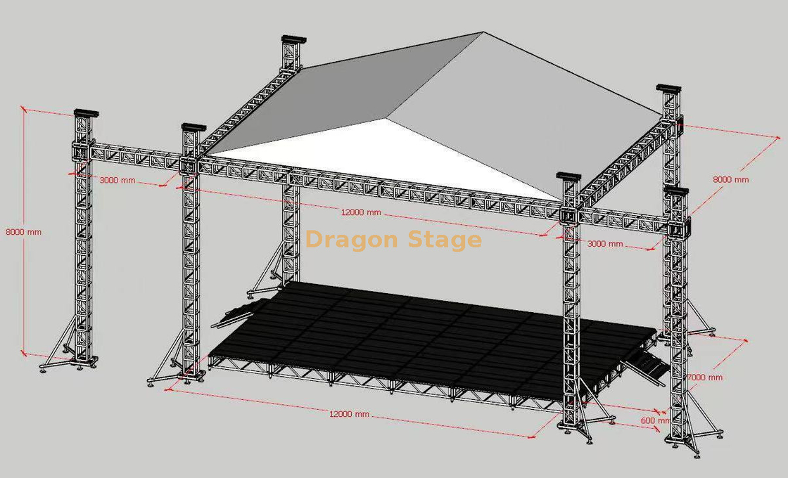 Mobile Live Music Stage para la exposición del museo 12x8x8m