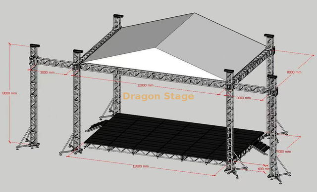 Mobile Live Music Stage para la exposición del museo 12x8x8m