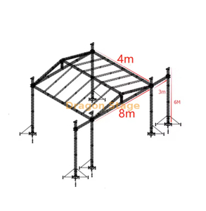 Sistema de armazón modular profesional para techos de 8x4x6m con alas sonoras