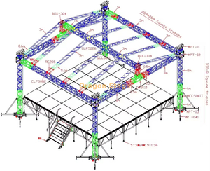 Estructura de armadura de techo inclinado para exteriores personalizada de 8x7x5m para conciertos y eventos