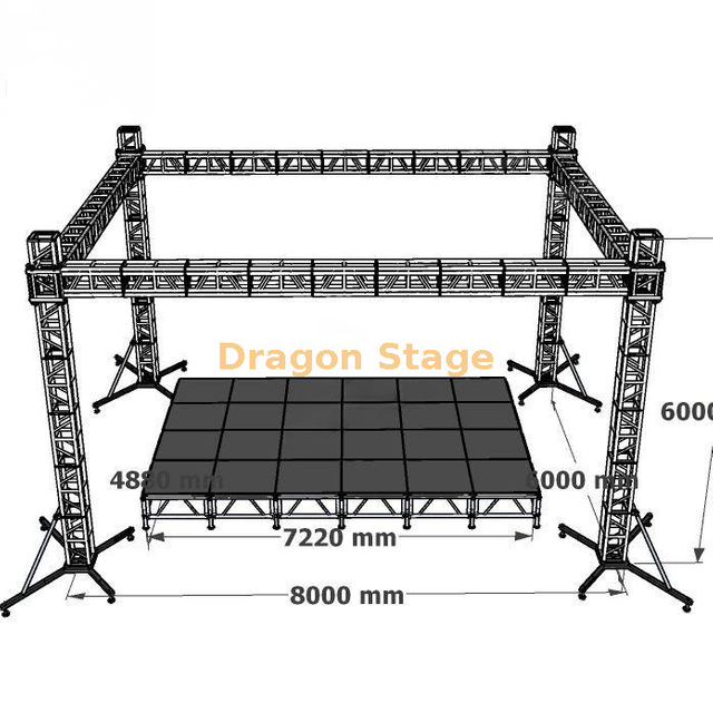 Escenario Layher con sistema Frame Truss 8x6x6m