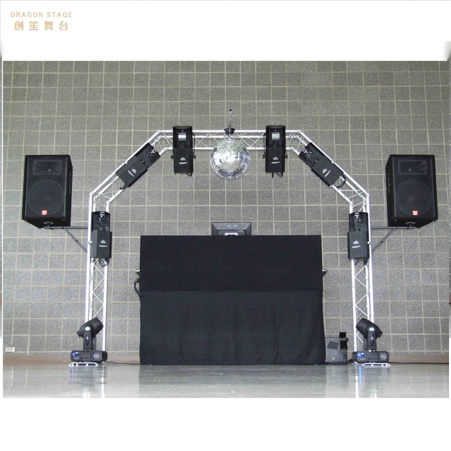 Triángulo de aluminio Spigot Iluminación Sonido Pantalla LED DJ Boda Evento decorativo Portería Poste Truss 3x2.5m