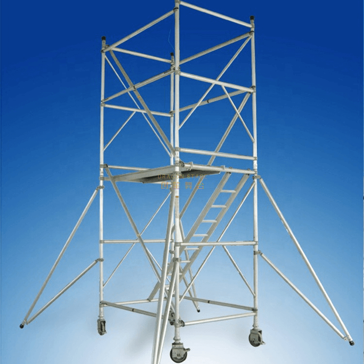 Andamio doble portátil móvil torre de aluminio con escalera de tijera 5,22 m