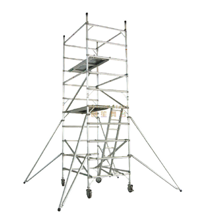 Torre de andamio de aluminio de doble ancho con escalera interna de 45° (sistema de acceso móvil de alta resistencia)