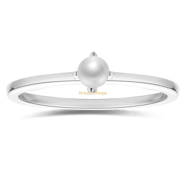 Anillos apilables minimalistas Joyas Anillo de perla de agua dulce chapado en oro personalizado