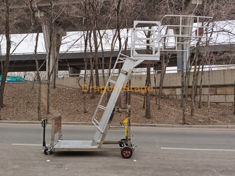 Escalera especial para camión cisterna, coche de muestreo, aleación de aluminio, acero inoxidable, manivela móvil, elevación telescópica, plataforma de escalada