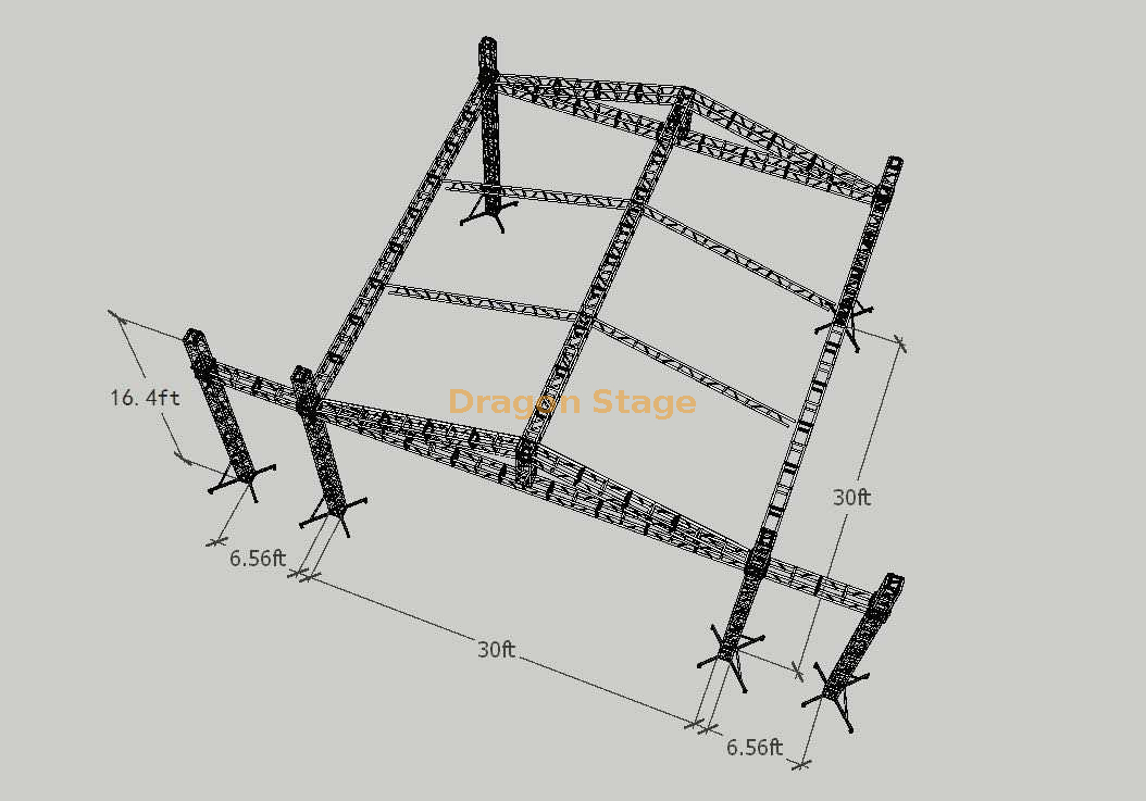 Pequeño braguero portátil de aluminio al aire libre los 30x30x16.4ft 2 alas de la iluminación los 6.56ft