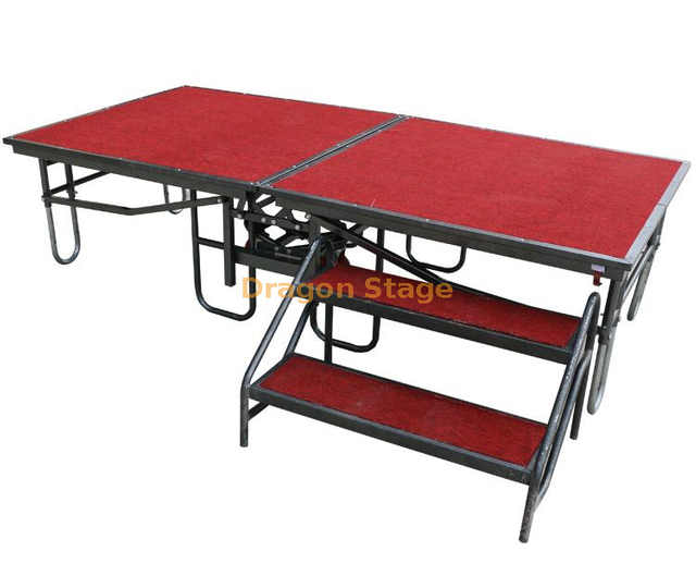 Plataforma de escenario móvil de acero ajustable y portátil para reuniones de hotel, bodas, eventos escolares y actuaciones