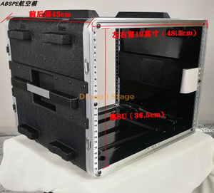 Caja de la carretilla del ABS 8U con las ruedas Gabinete del equipo del amplificador de potencia de audio de 19 pulgadas