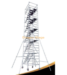 Andamio doble de tablero de aluminio de 1,35x2x12,67 m con escalera de 45 grados