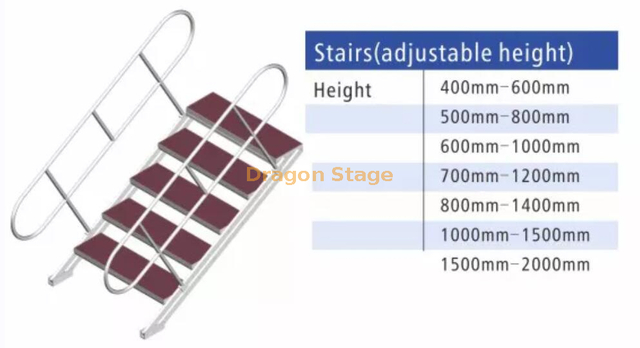 Escaleras ajustables de aluminio con pasamanos