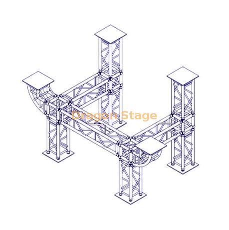 Soporte portátil de aluminio para DJ con armazón personalizado de 290 mm