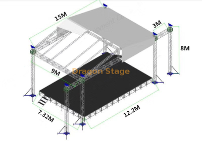 Braguero de iluminación portátil de iglesia cuadrada de audio personalizado el 15x9x8m