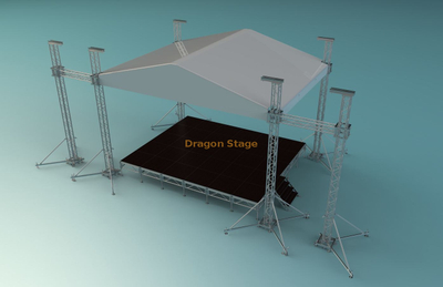  Etapa móvil portátil de aluminio del braguero de la iluminación del tejado de la silla de montar del evento para la plataforma el 12x12x10m del equipo de la etapa