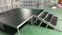 Escenario ajustable de aluminio para conciertos, de madera contrachapada de 18 mm, 16 x 8 pies (4,88 x 2,44 m)