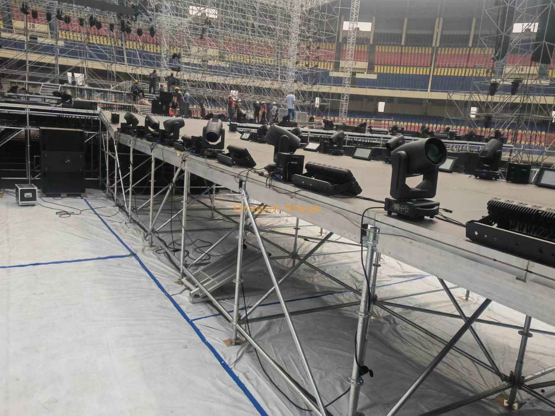Plataforma de escenario Ringlock de concierto al aire libre de aluminio para eventos de 10x10m