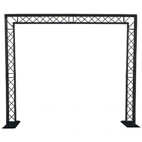Sistema de truss con poste de portería para DJ móvil de 290 mm, 8 x 8 pies, en negro, 2,5 x 2,5 m