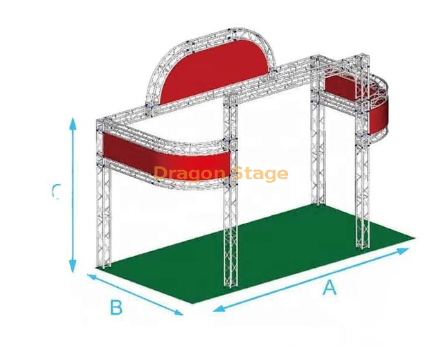 El portátil de aluminio modificó la cabina del braguero para requisitos particulares de la exposición/el braguero justo el 10x3x3m de la exhibición de la demostración