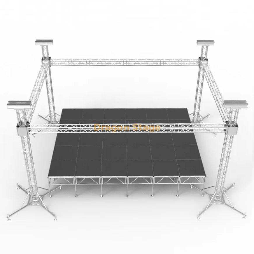 Escenario portátil ajustable con armazón de 290 mm 9x9x6m
