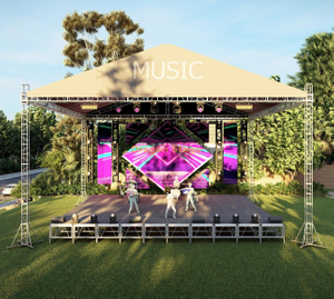 14x14x8m techo de armadura de escenario al aire libre grande con lienzo