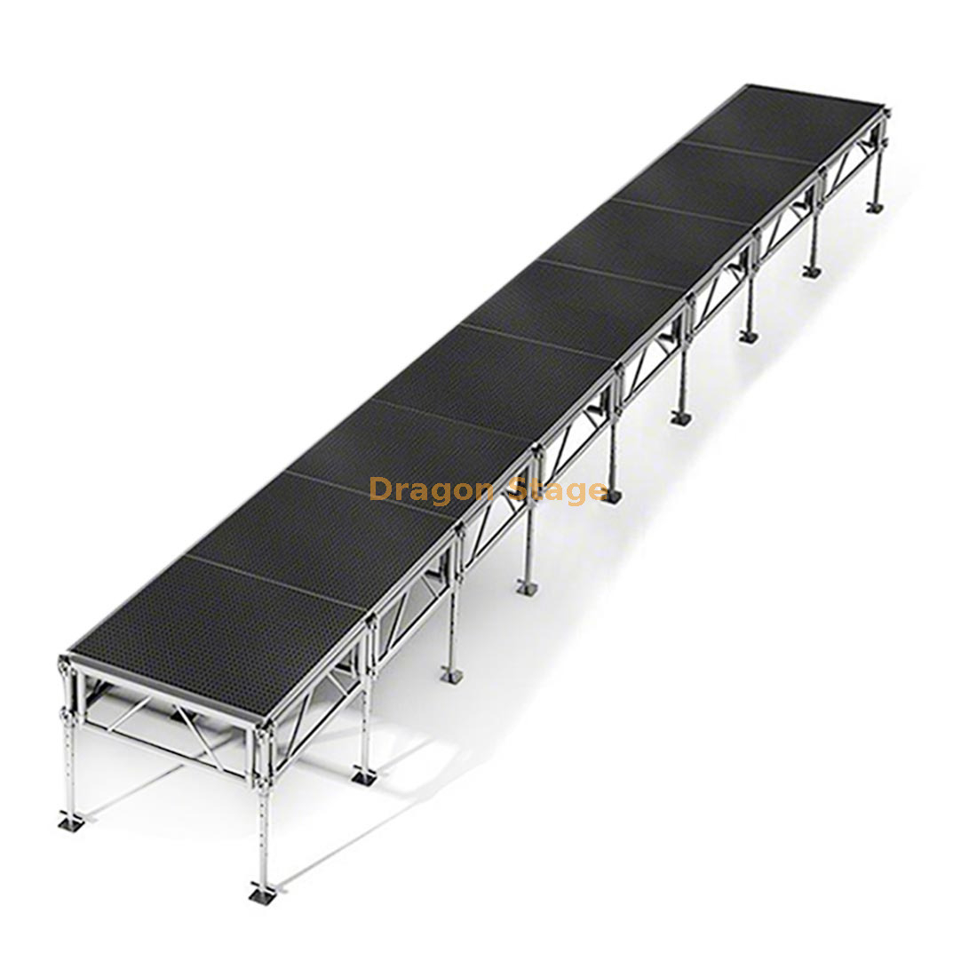 Sistema de escenario portátil de aluminio todo terreno de 4'x32' - Altura ajustable (0,4 m - 2 m)