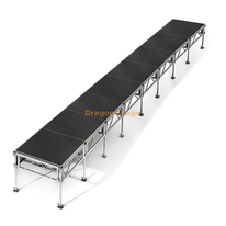 Sistema de escenario portátil de aluminio todo terreno de 4'x32' - Altura ajustable (0,4 m - 2 m)