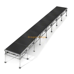 Sistema de escenario portátil de aluminio todo terreno de 4'x32' - Altura ajustable (0,4 m - 2 m)