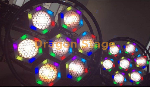7 luces de fondo de píxeles LED circulares hexagonales1 