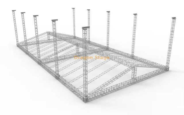 Sistema de armadura de soporte de suelo de aluminio para techo inclinado modular de 20 x 36 x 9 m (altura de 9 m)