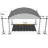Camantón de techo curvo para todo el clima para evento al aire libre 12x10x6m