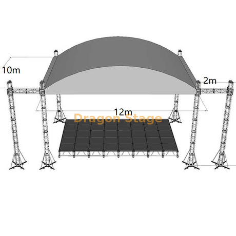 Camantón de techo curvo para todo el clima para evento al aire libre 12x10x6m
