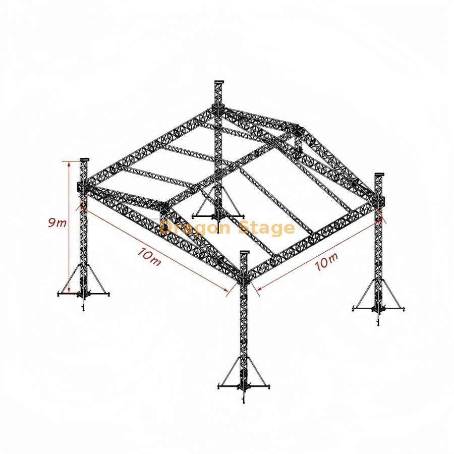 Sistema popular de techo de armadura de aluminio de iluminación de aluminio 10x10x9m