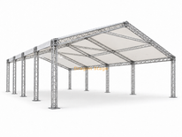 Estructura de tienda de campaña de aluminio de 24x24x6m con techo piramidal y cubierta impermeable de PVC