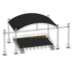 Sistema de armadura de escenario con techo curvo de aluminio de alta resistencia de 12x8x9m con alas para altavoces