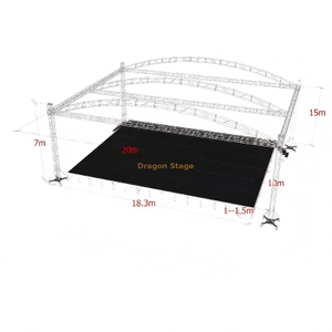 Armadura de techo curvo de aluminio 20x15x7m