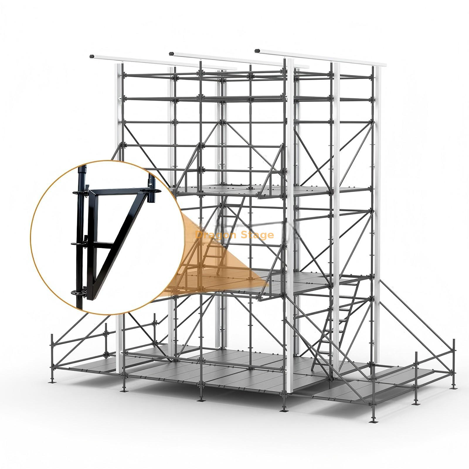 Torre de control FOH Ringlock de varios niveles de 4x4 m con techo de aluminio de una sola pendiente y plataformas de trabajo.jpg