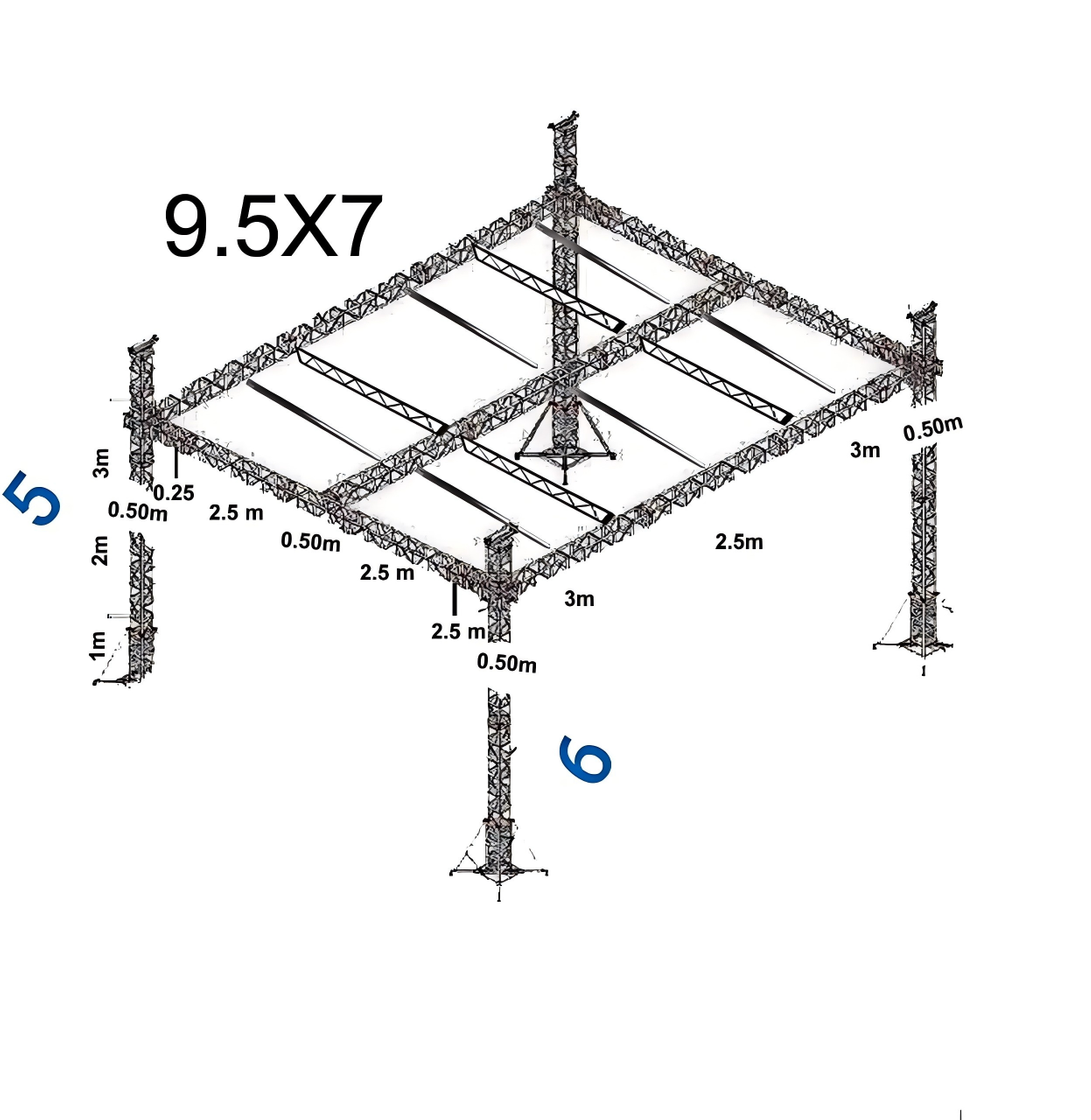 Camilio de techo plano fácil y fácil de 9.5x7m