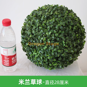 Bola de hierba de planta simulada Bola Milán Plástica Decoración de techo de planta Flores falsas Bola de hierba Milán - Diámetro 28 cm