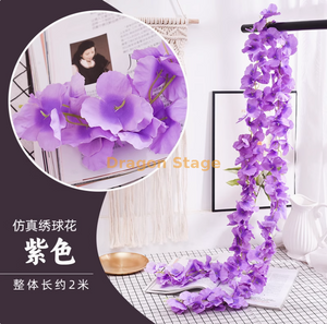 Ducto de aire acondicionado de aire interior Simulated Vine Wisteria Purple - An ultra denso Hydengea Flower String 1