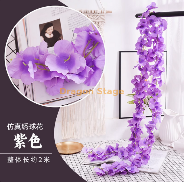 Ducto de aire acondicionado de aire interior Simulated Vine Wisteria Purple - An ultra denso Hydengea Flower String 1