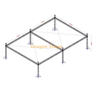 Sistema de armazón para eventos de soporte terrestre de aluminio de alta resistencia de 20x30x8m (altura de 8m) - Configuración de rejilla doble
