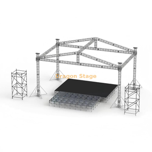 Sistema de armadura de techo piramidal de escenario con espiga de aluminio para conciertos de 12x9x9m con aparejo