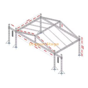 Sistema de armadura de escenario con techo en forma de arco de aluminio de alta resistencia de 19x12x8m (altura de 8m) con alas de altavoz de 3m