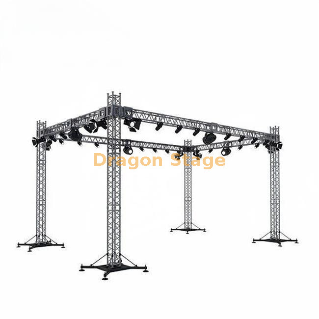 Silver Color Lifting Truss Square Spigot Lighting Stand Terrs 9x7x8m