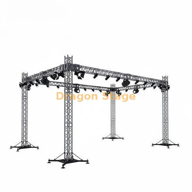 Silver Color Lifting Truss Square Spigot Lighting Stand Terrs 9x7x8m