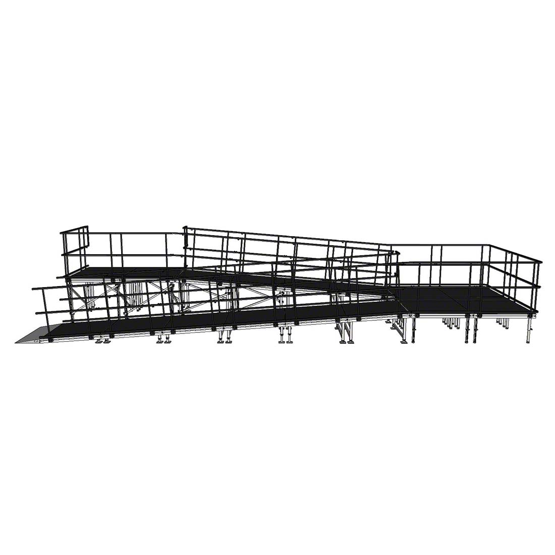Rampa de escenario modular de aluminio en curva de 10,27x3,24 m con rellano y barandillas dobles de 1 m.jpg