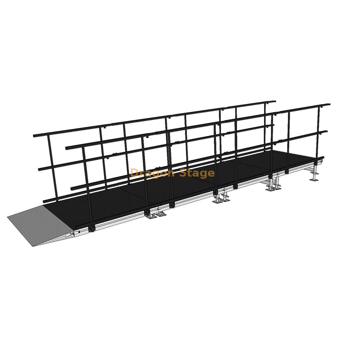 Rampa de acceso al escenario de eventos de aluminio recta de 5,49x1,22 m para bodas y eventos corporativos